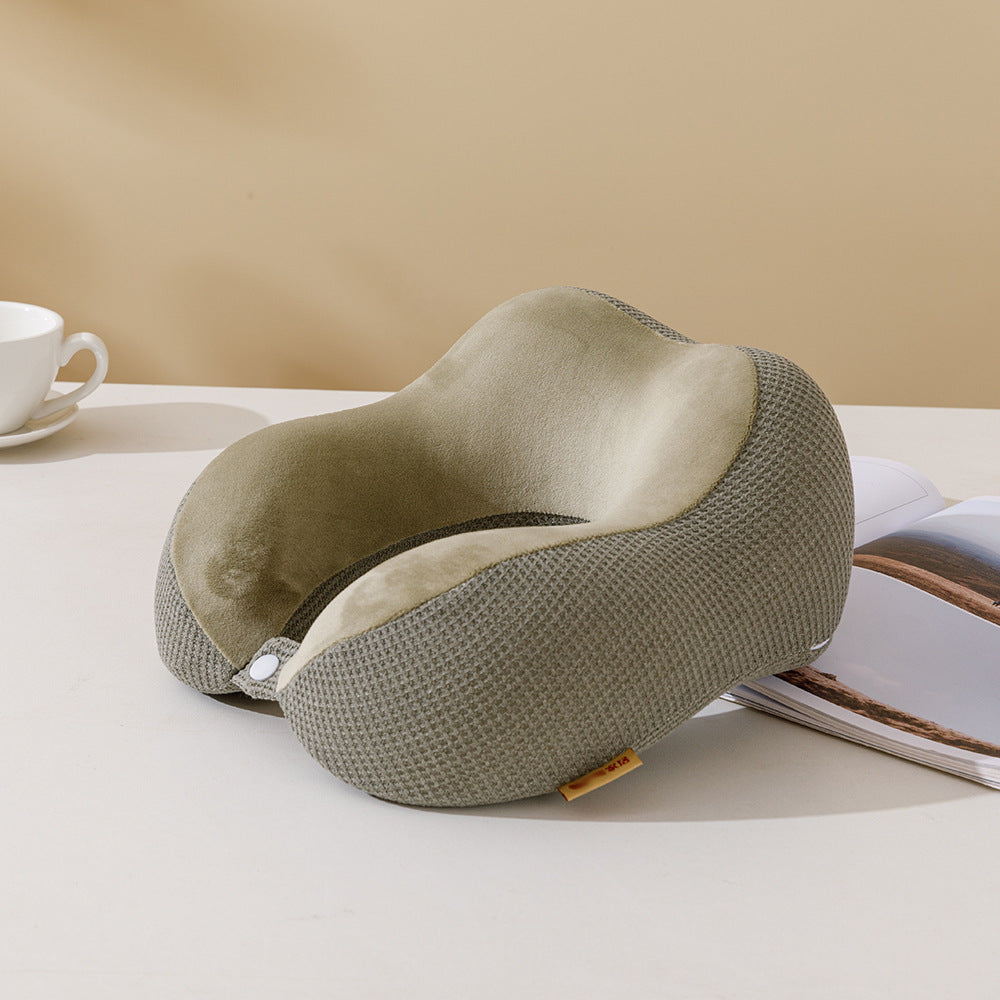 HKM-253843 U-Shaped Memory Foam Travel Pillow with Mesh Fabric for Neck Support