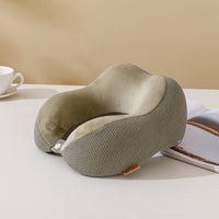 HKM-253843 U-Shaped Memory Foam Travel Pillow with Mesh Fabric for Neck Support
