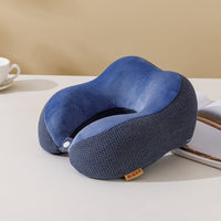HKM-253843 U-Shaped Memory Foam Travel Pillow with Mesh Fabric for Neck Support