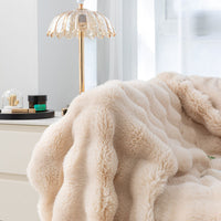 HKM-254035 Double Layer Thick Velvet Blanket with Pillowcase Options in Various Sizes and Colors