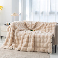 HKM-254035 Double Layer Thick Velvet Blanket with Pillowcase Options in Various Sizes and Colors