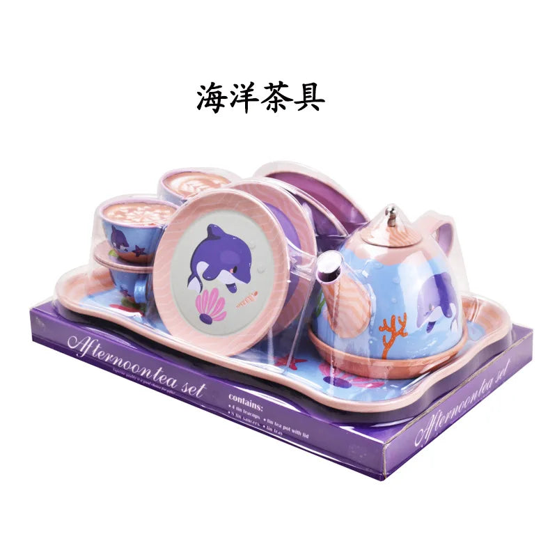 Mini Princess Tea Party Set with Desserts - Pretend Play Kitchen Toy for Ages 2 and Up