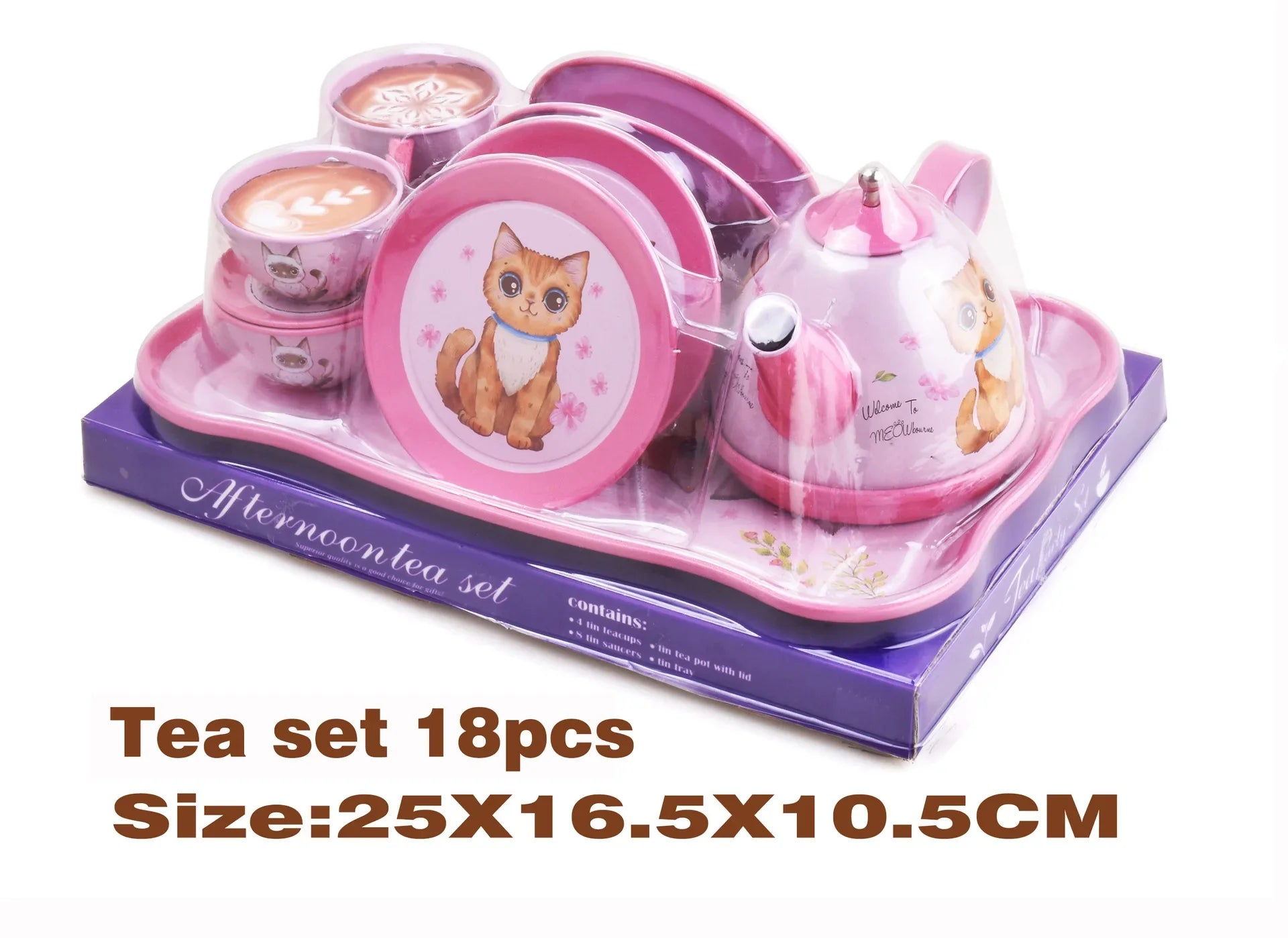 Mini Princess Tea Party Set with Desserts - Pretend Play Kitchen Toy for Ages 2 and Up