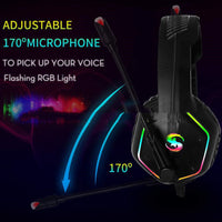 HKM-254099 RGB 7.1 Channel Wired Gaming Headset with Microphone and Adjustable Fit