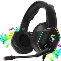 HKM-254099 RGB 7.1 Channel Wired Gaming Headset with Microphone and Adjustable Fit