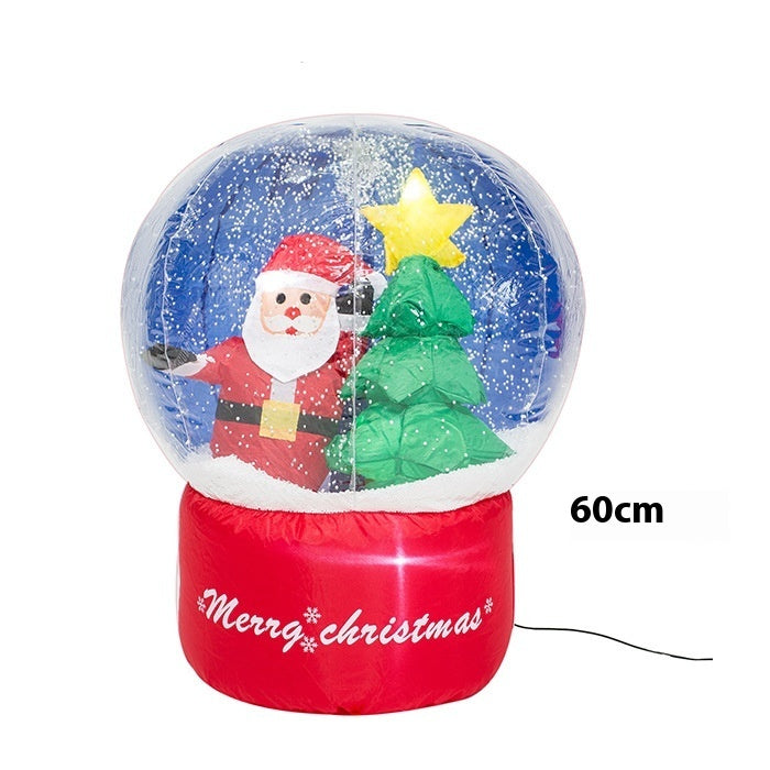 HKM-254163 Luminous Inflatable Christmas Snowman and Elk Decoration for Courtyard – Available in Multiple Sizes