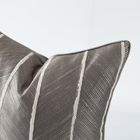 HKM-254163 Minimalist Modern Jacquard Throw Pillow Cover with 3D High Elasticity Fibre Insert - 45x45cm, Grey Beige