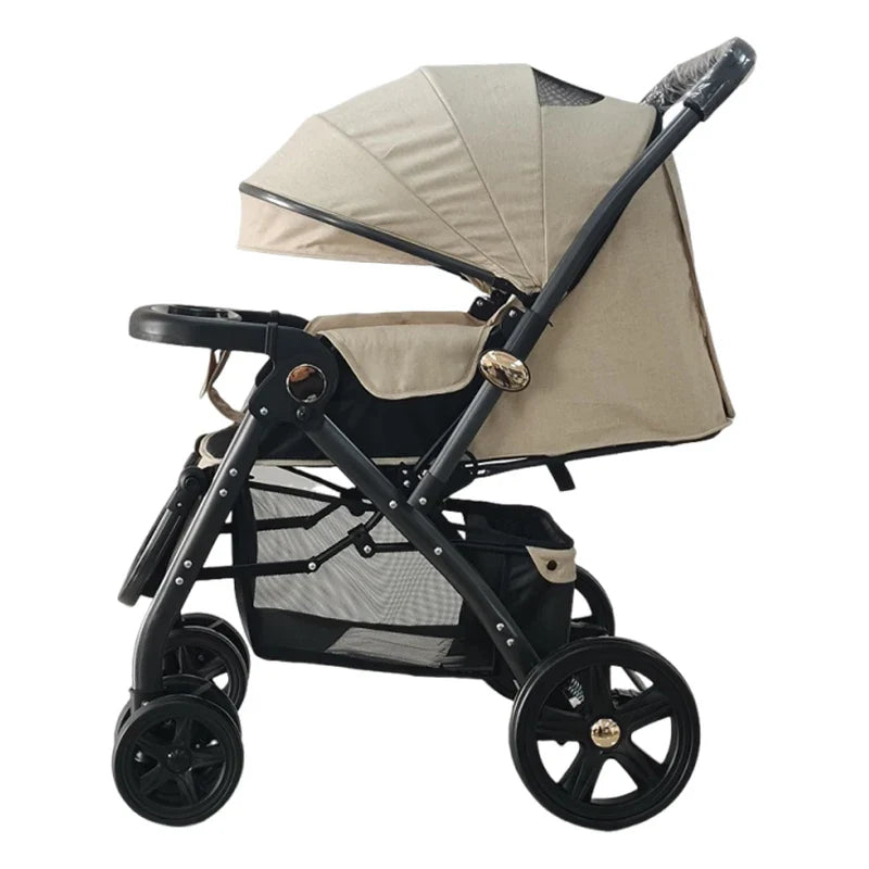HKM-254227 Convertible Baby Stroller with Extra Basket and Bassinet for Newborns