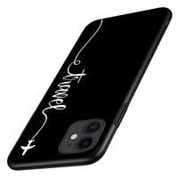 HKM-254291 Love Aircraft iPhone Phone Case - TPU Back Cover with Solid Colors and Starry Sky Design, Compatible with Multiple iPhone Models