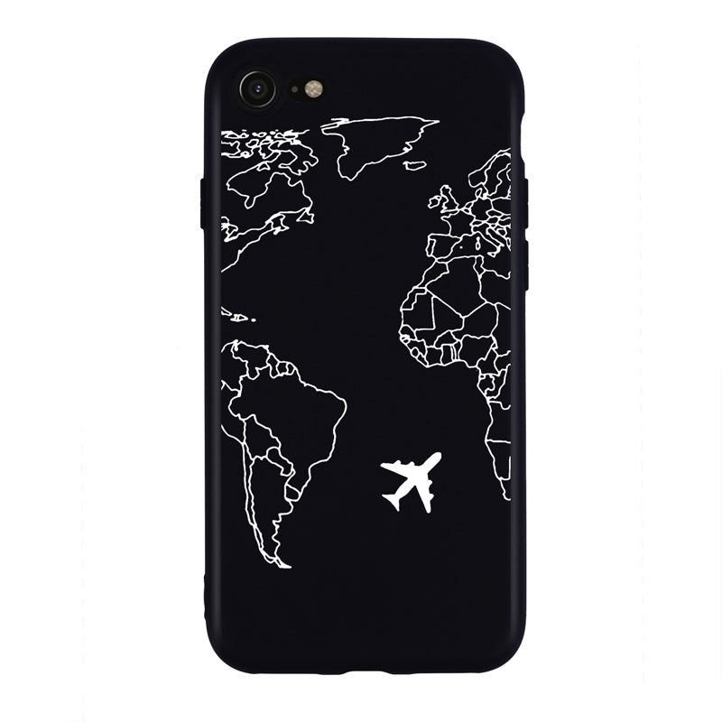 HKM-254291 Love Aircraft iPhone Phone Case - TPU Back Cover with Solid Colors and Starry Sky Design, Compatible with Multiple iPhone Models