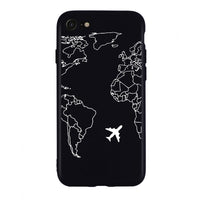 HKM-254291 Love Aircraft iPhone Phone Case - TPU Back Cover with Solid Colors and Starry Sky Design, Compatible with Multiple iPhone Models