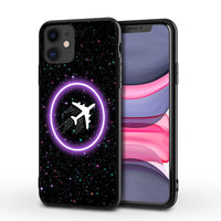 HKM-254291 Love Aircraft iPhone Phone Case - TPU Back Cover with Solid Colors and Starry Sky Design, Compatible with Multiple iPhone Models