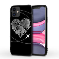 HKM-254291 Love Aircraft iPhone Phone Case - TPU Back Cover with Solid Colors and Starry Sky Design, Compatible with Multiple iPhone Models