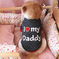HKM-254291 Thick Fleece Dog Sweatshirt for Spring and Autumn in Navy Blue and Gray