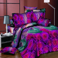 HKM-254355 Reactive Printed Polyester Bedding Set - Double Four-Piece with Quilt Cover and Pillowcases