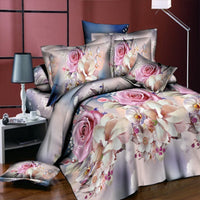 HKM-254355 Reactive Printed Polyester Bedding Set - Double Four-Piece with Quilt Cover and Pillowcases