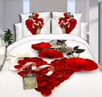 HKM-254355 Reactive Printed Polyester Bedding Set - Double Four-Piece with Quilt Cover and Pillowcases