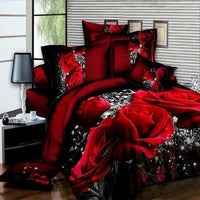 HKM-254355 Reactive Printed Polyester Bedding Set - Double Four-Piece with Quilt Cover and Pillowcases