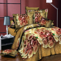 HKM-254355 Reactive Printed Polyester Bedding Set - Double Four-Piece with Quilt Cover and Pillowcases
