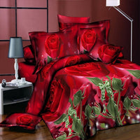 HKM-254355 Reactive Printed Polyester Bedding Set - Double Four-Piece with Quilt Cover and Pillowcases