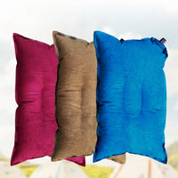 HKM-254483 Square Inflatable Travel Pillow with PVC Flocking - 22x34cm