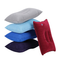 HKM-254483 Square Inflatable Travel Pillow with PVC Flocking - 22x34cm