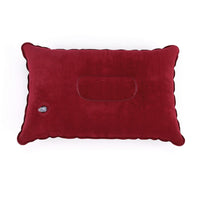 HKM-254483 Square Inflatable Travel Pillow with PVC Flocking - 22x34cm