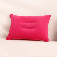 HKM-254483 Square Inflatable Travel Pillow with PVC Flocking - 22x34cm
