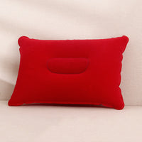 HKM-254483 Square Inflatable Travel Pillow with PVC Flocking - 22x34cm