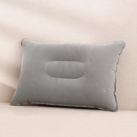 HKM-254483 Square Inflatable Travel Pillow with PVC Flocking - 22x34cm