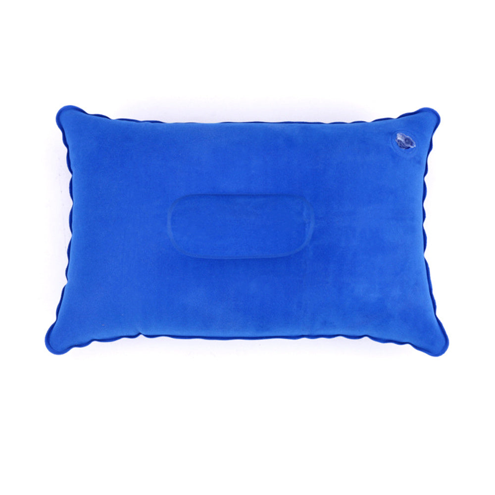 HKM-254483 Square Inflatable Travel Pillow with PVC Flocking - 22x34cm