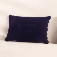 HKM-254483 Square Inflatable Travel Pillow with PVC Flocking - 22x34cm