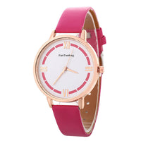 HKM-254547 Elegant Roman Ladies Quartz Business Watch with Imitation Leather Strap