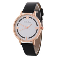 HKM-254547 Elegant Roman Ladies Quartz Business Watch with Imitation Leather Strap