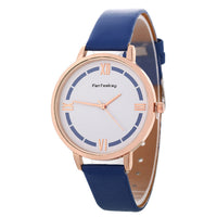 HKM-254547 Elegant Roman Ladies Quartz Business Watch with Imitation Leather Strap