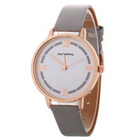 HKM-254547 Elegant Roman Ladies Quartz Business Watch with Imitation Leather Strap