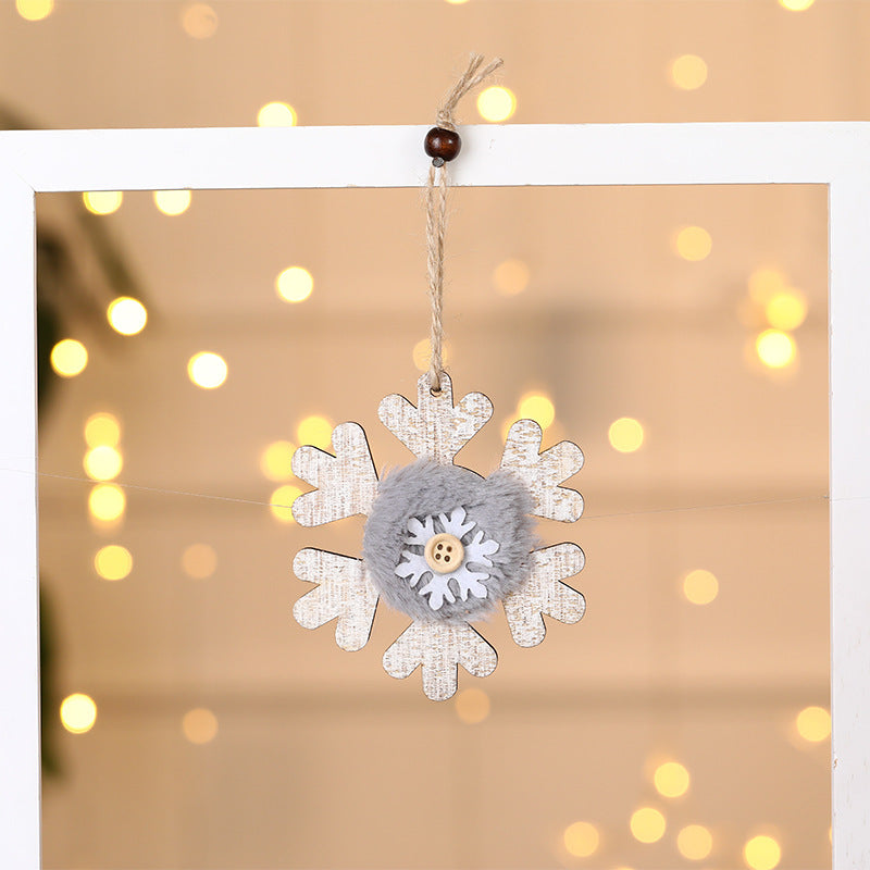 HKM-254803 Wooden Plush Christmas Tree Ornament Pendant Collection