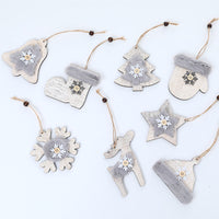 HKM-254803 Wooden Plush Christmas Tree Ornament Pendant Collection
