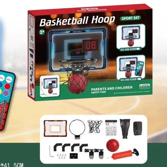 HKM-254867 Mini Over-the-Door Basketball Hoop with Scoreboard for Kids, Ages 2 and Up