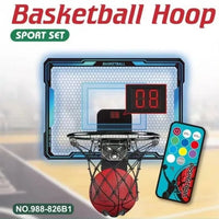 HKM-254867 Mini Over-the-Door Basketball Hoop with Scoreboard for Kids, Ages 2 and Up