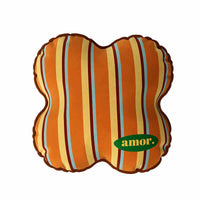 HKM-254995 Antique Style Alien Shape Pillow in Plush with Stripe Pattern - 40x40cm