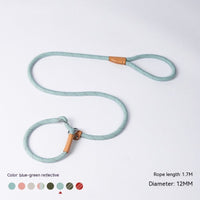 HKM-254995 Durable Nylon Woven Round P-Chain Leash for Medium to Large Dogs - 1.7M