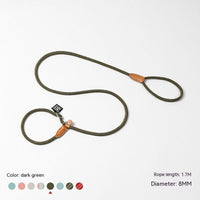 HKM-254995 Durable Nylon Woven Round P-Chain Leash for Medium to Large Dogs - 1.7M