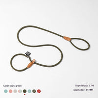 HKM-254995 Durable Nylon Woven Round P-Chain Leash for Medium to Large Dogs - 1.7M