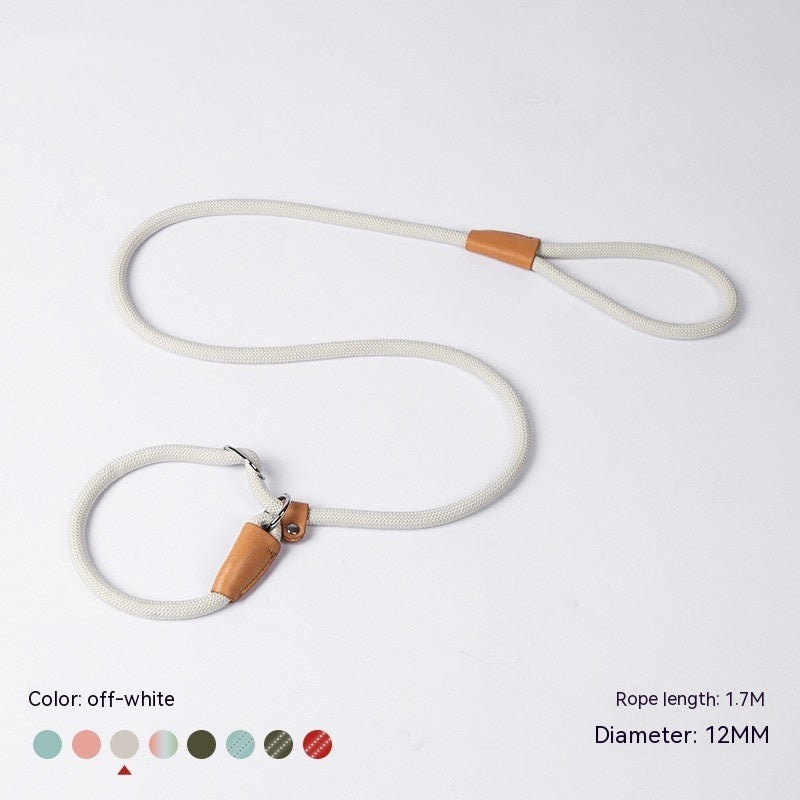 HKM-254995 Durable Nylon Woven Round P-Chain Leash for Medium to Large Dogs - 1.7M