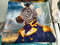 HKM-255251 Cat Print Cotton and Linen Pillowcase with Invisible Zipper - Modern Minimalist Cushion Cover, 45x45 cm