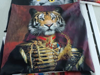 HKM-255251 Cat Print Cotton and Linen Pillowcase with Invisible Zipper - Modern Minimalist Cushion Cover, 45x45 cm