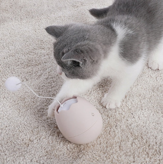 HKM-255379 Cat Knot Toy for Playtime | Plastic with Cotton Ball | 7x7x9cm | Requires 2 AA Batteries