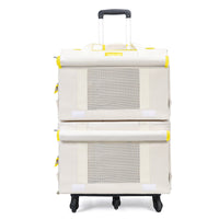 HKM-255379 Portable Double-Decker Cat Trolley Bag - Solid Nylon, Medium Softness, 18L Capacity