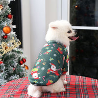 HKM-255443 Plush Christmas Print Sweater for Dogs - Casual Fall/Winter Apparel in Red, Wine Red, Green